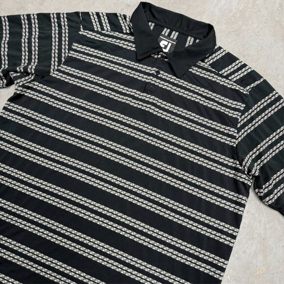 FootJoy Polo Golf Shirt Prodry Superlite Striped Short Sleeve Textured XL - Picture 3 of 9